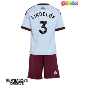 Aston Villa Victor Lindelof #3 Dětské Alternativní dres komplet 2026-27 Krátký Rukáv (+ trenýrky)